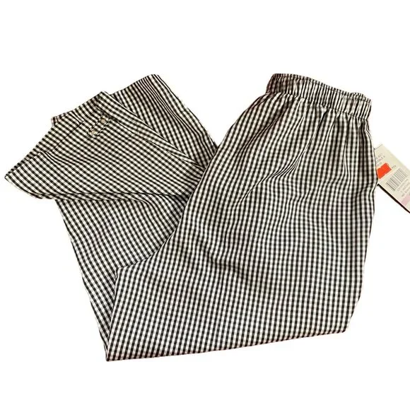 Alia Pants Jumpsuits Blackwhite Checkered Elastic Waist - Main Image
